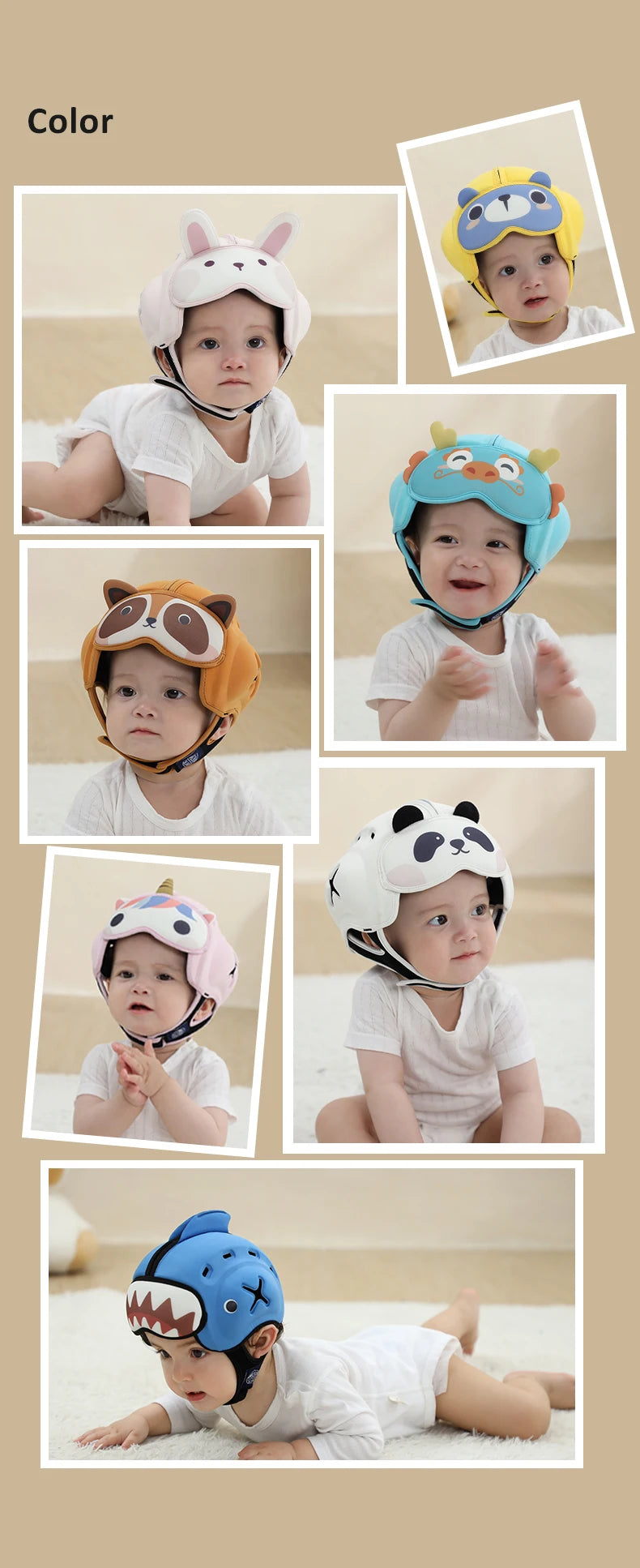 Safe Anti-Shock Baby Headwear