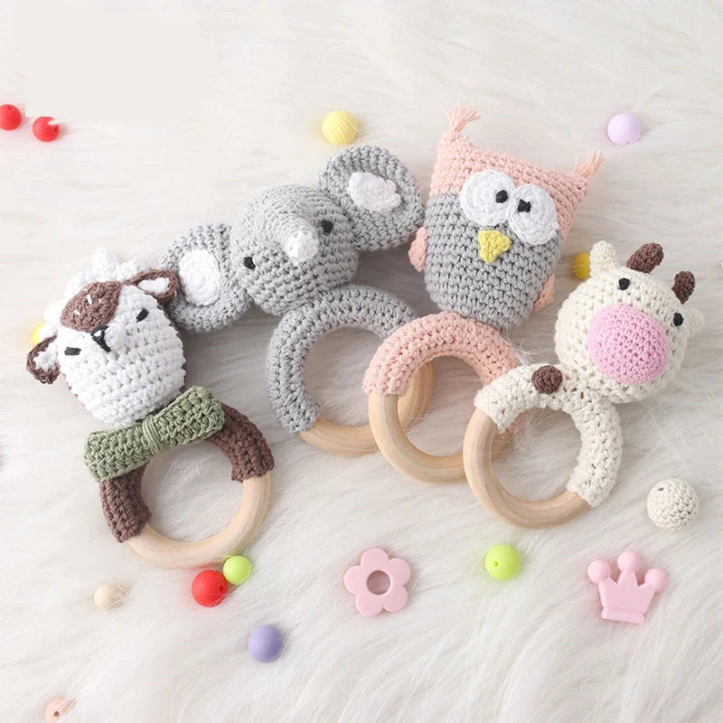 Wooden Baby Teether Crochet