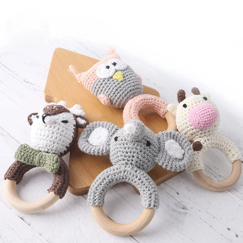 Wooden Baby Teether Crochet